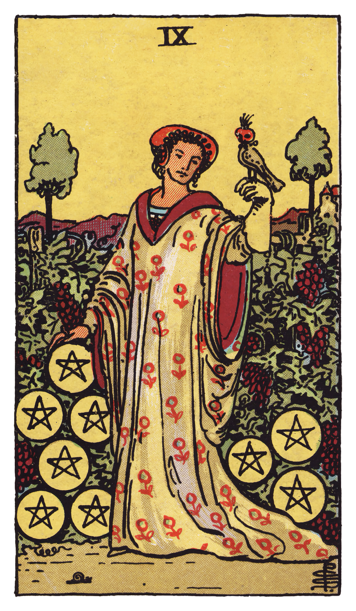 ペンタクルの9（Nine of Pentacles）タロットカード