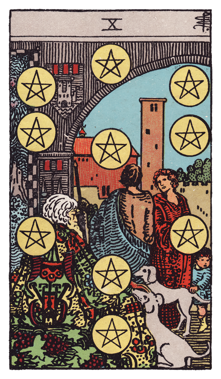 ペンタクルの10（Ten of Pentacles）タロットカード