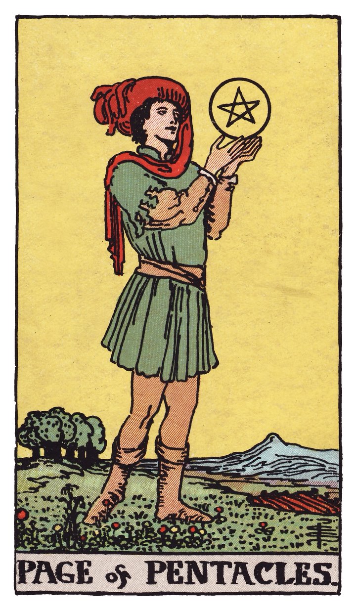 ペンタクルのペイジ（Page of Pentacles）タロットカード