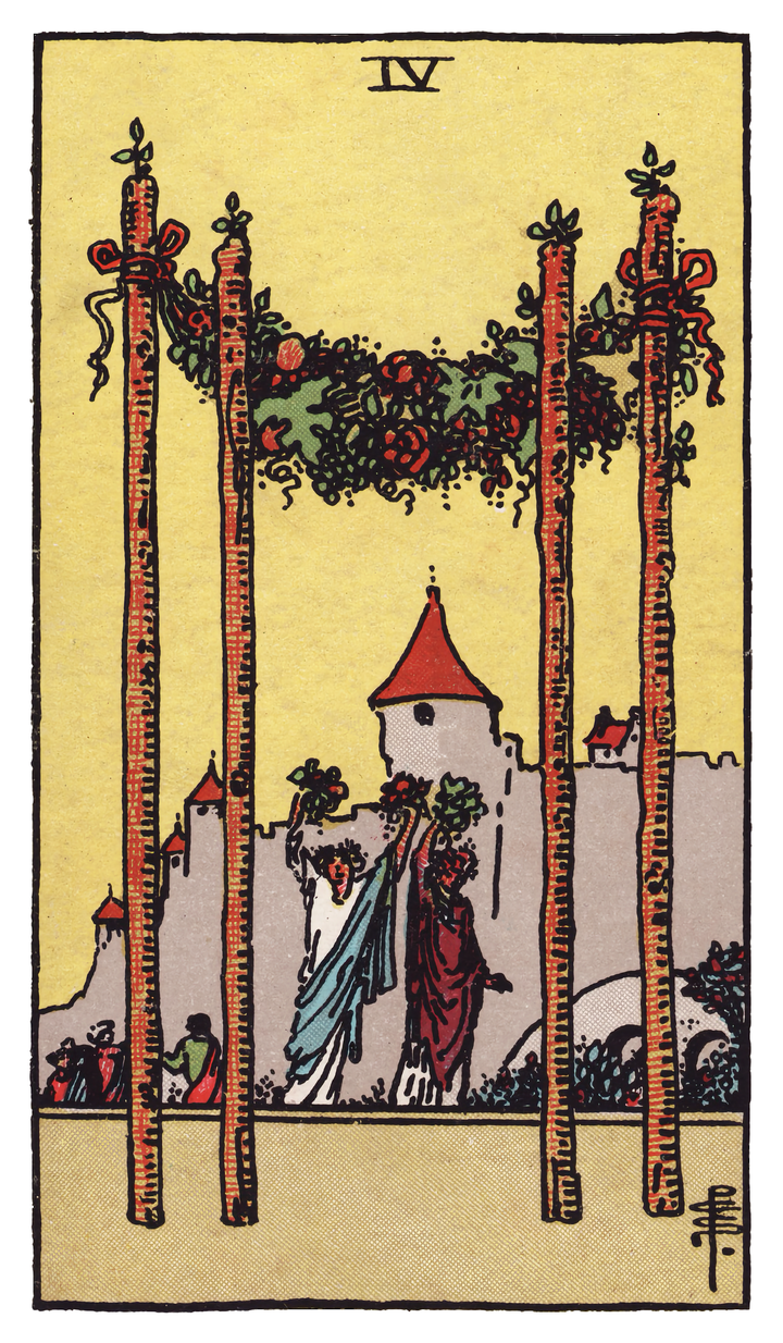 ワンドの4(Four of Wands)タロットカード