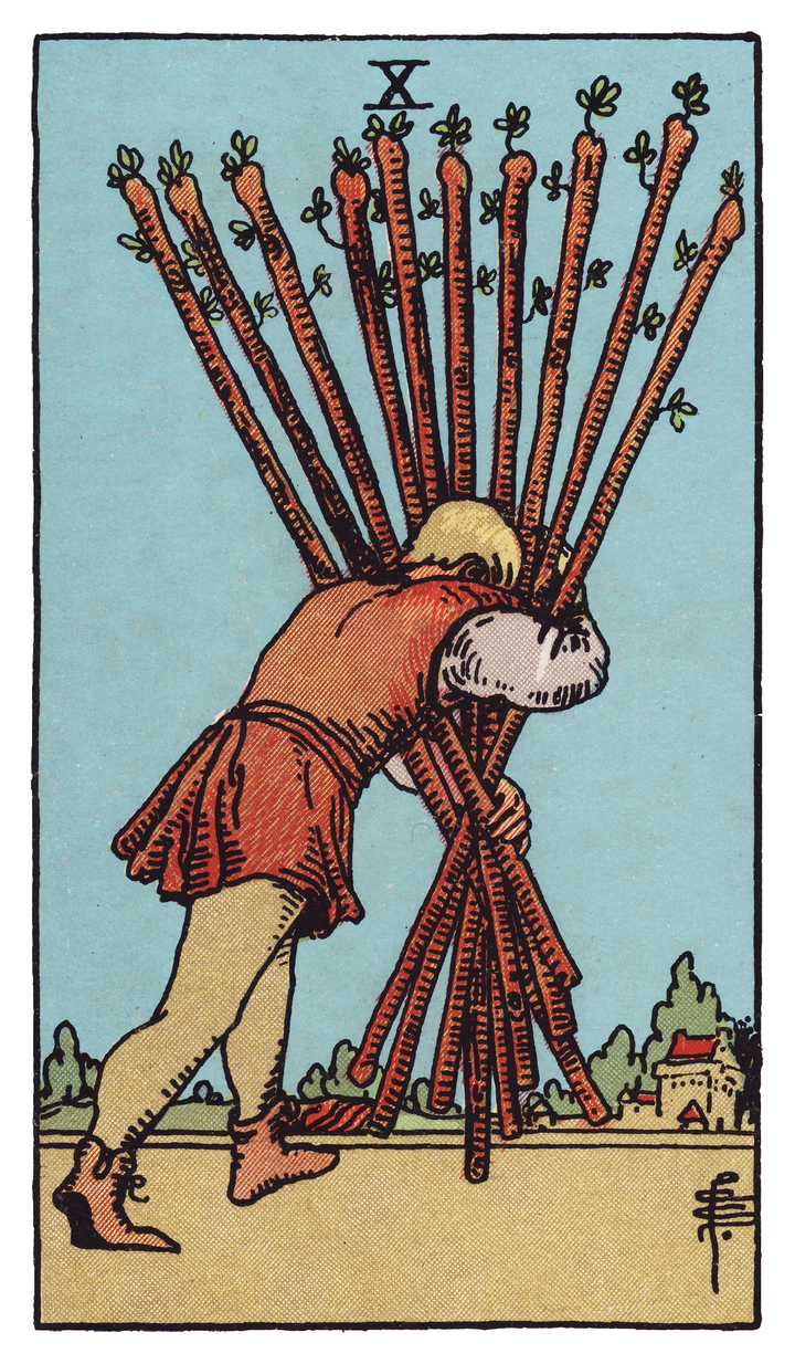 ワンドの10(Ten of Wands)タロットカード