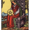 ペンタクルのクイーン（Queen of Pentacles）の意味｜正位置・逆位置【タロット小アルカナ】